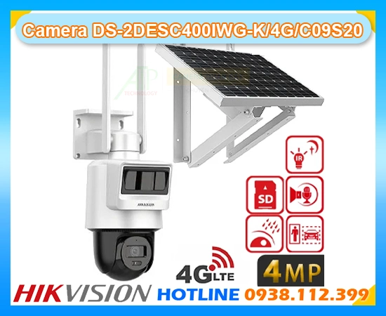  HIKVISION DS-2DESC400IWG-K/4G/C09S20 được thiết kế bền bỉ với chuẩn IP66 chống nước chống bụi. Tích hợp radar và cảm biến PIR phát hiện chuyển động chính xác giảm báo động giả. Hỗ trợ thẻ nhớ đến 512GB và đàm thoại hai chiều giúp người dùng dễ dàng quan sát trao đổi và bảo vệ tài sản hiệu quả ở mọi khu vực ngoài trời.