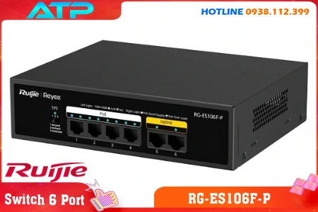 Lắp đặt camera RG-ES106F-P Switch Ruijie 6 Cổng 