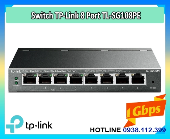 TL-SG108PE TP-Link, Switch TL-SG108PE, Bộ chia mạng TL-SG108PE, Switch PoE TL-SG108PE, TL-SG108PE Easy Smart, TL-SG108PE 8 cổng PoE+, TL-SG108PE gigabit