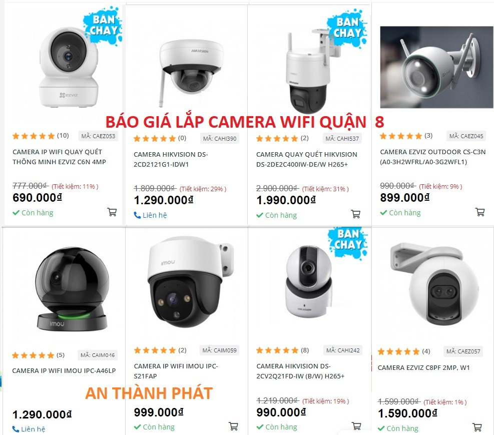 báo giá lắp camera wifi tại quận 8