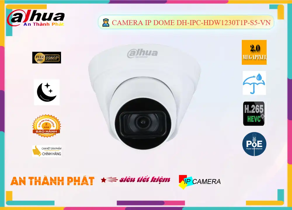 Dahua DH-IPC-HDW1230T1P-S5-VN Sắc Nét