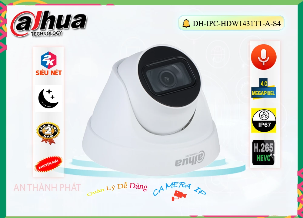DH-IPC-HDW1431T1-A-S4 Camera Dahua Công Nghệ Mới DH-IPC-HDW1431T1-A-S4 Camera Dahua Công Nghệ Mới