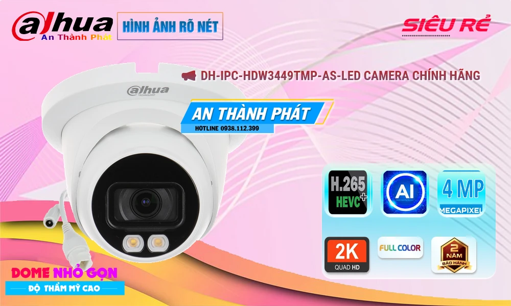 DH-IPC-HDW3449TMP-AS-LED Camera Dahua Chức Năng Cao Cấp DH-IPC-HDW3449TMP-AS-LED Camera Dahua Chức Năng Cao Cấp