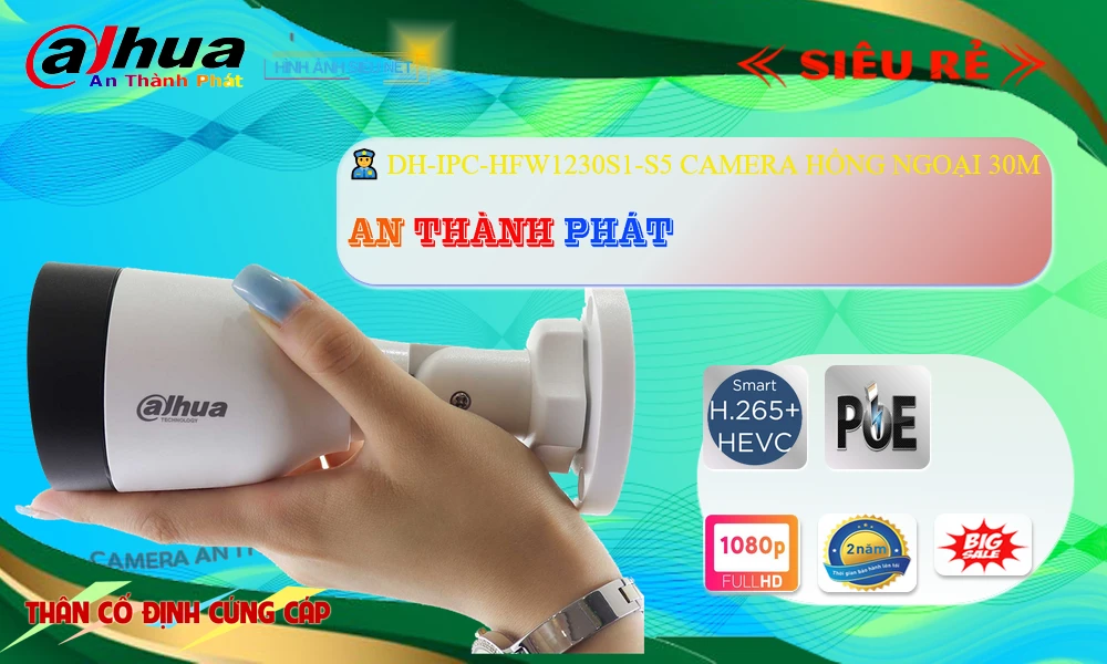 DH-IPC-HFW1230S1-S5 Camera Chất Lượng Dahua DH-IPC-HFW1230S1-S5 Camera Chất Lượng Dahua