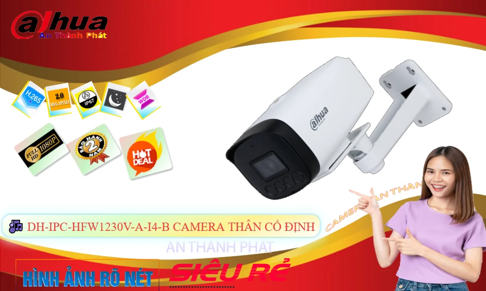 Camera Dahua Giá rẻ DH-IPC-HFW1230V-A-I4-B Camera Dahua Giá rẻ DH-IPC-HFW1230V-A-I4-B
