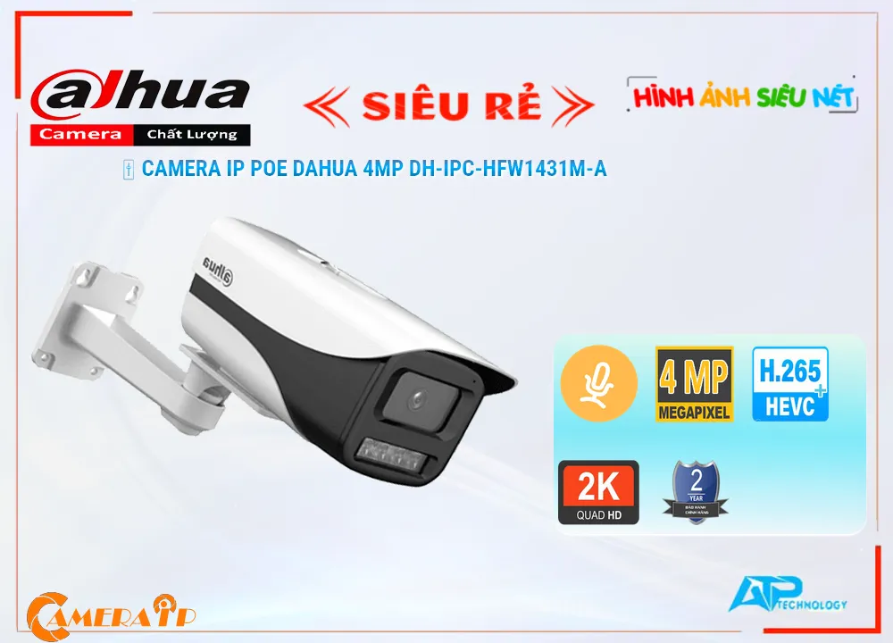 Camera DH-IPC-HFW1431M-A Dahua, camera quan sát DH-IPC-HFW1431M-A, camera chính hãng DH-IPC-HFW1431M-A, camera ngoài trời DH-IPC-HFW1431M-A, camera ghi âm DH-IPC-HFW1431M-A