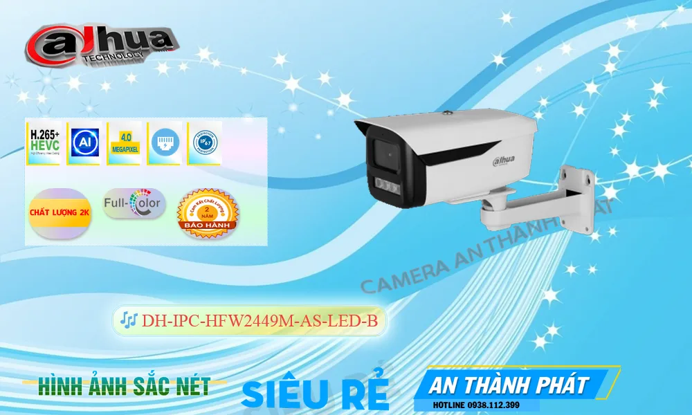 DH-IPC-HFW2449M-AS-LED-B Camera Thiết kế Đẹp  Dahua