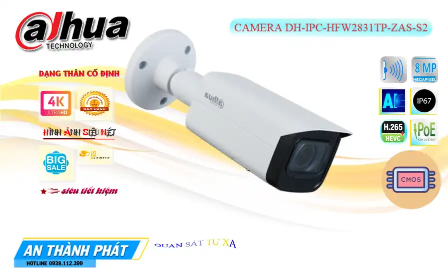 Dahua DH-IPC-HFW2831TP-ZAS-S2 Sắc Nét