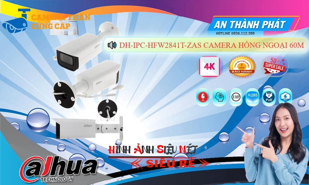 Dahua DH-IPC-HFW2841T-ZAS Sắc Nét