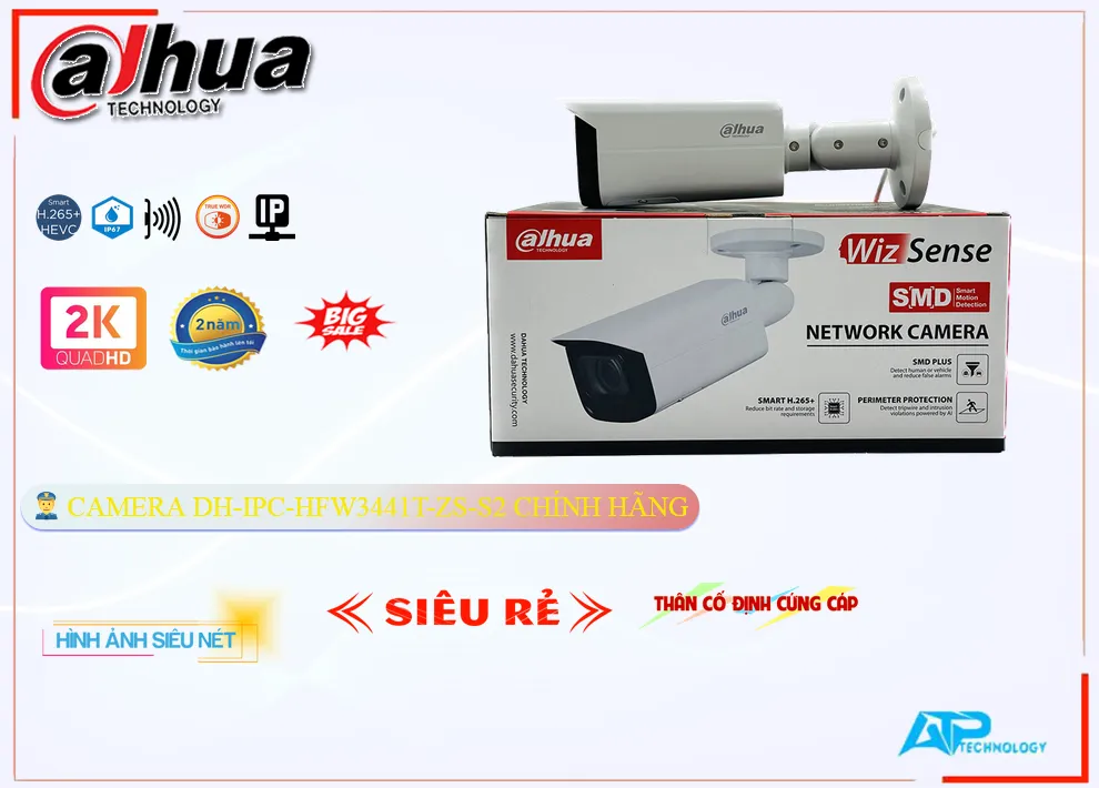 Camera Dahua DH-IPC-HFW3441T-ZS-S2 Tiết Kiệm Camera Dahua DH-IPC-HFW3441T-ZS-S2 Tiết Kiệm