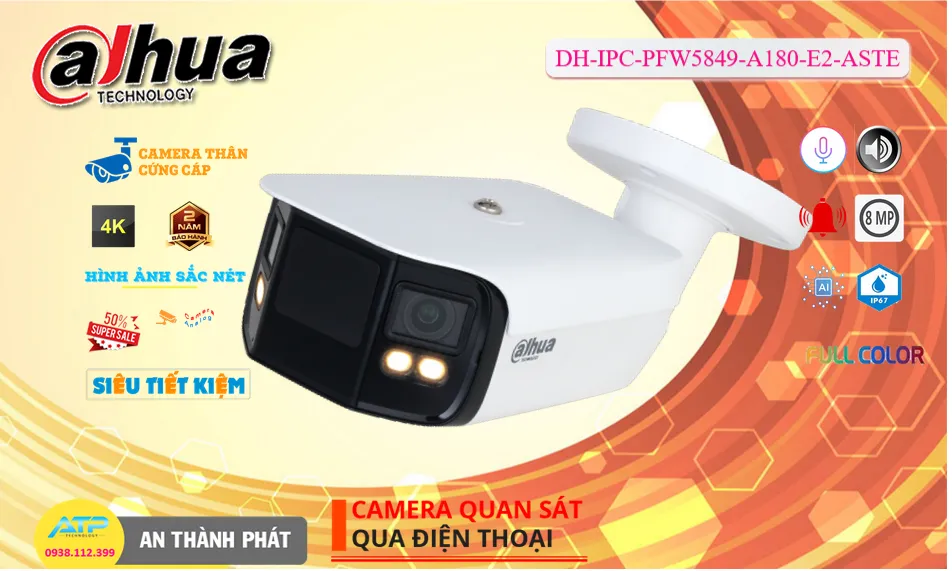 Dahua DH-IPC-PFW5849-A180-E2-ASTE Sắc Nét