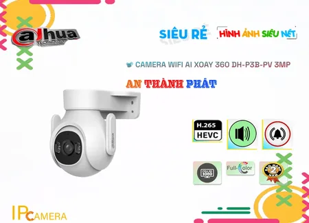 DH-P3B-PV Camera Wifi Ngoài Trời 3MP,Giá Phân Phối DH-P3B-PV, Loại Camera Giá re DH-P3B-PV giá kỹ thuật,Phân phối rẻ DH-P3B-PV,DH-P3B-PV Wifi Không Dây  Mới nhất,thông số DH-P3B-PV 3.0 megapixel Ultra 2k lite,DH-P3B-PV Giá rẻ