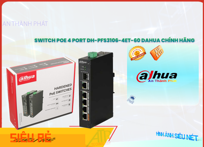 Hãng Ruijie DH-PFS3106-4ET-60  Switch chuyển đổi mạng