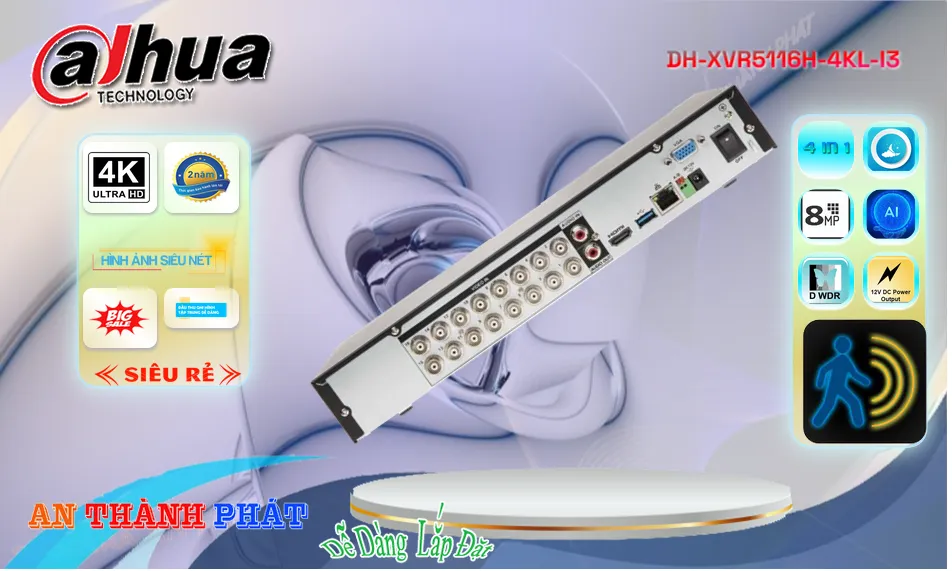 Đầu Thu KTS Dahua DH-XVR5116H-4KL-I3 Đầu Thu KTS Dahua DH-XVR5116H-4KL-I3