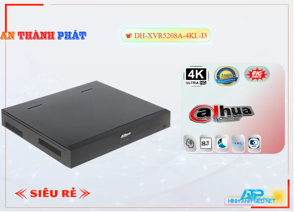 Đầu Thu KTS Đầu Ghi DH-XVR5208A-4KL-I3 Tiết Kiệm ✔ Đầu Thu KTS Đầu Ghi DH-XVR5208A-4KL-I3 Tiết Kiệm ✔