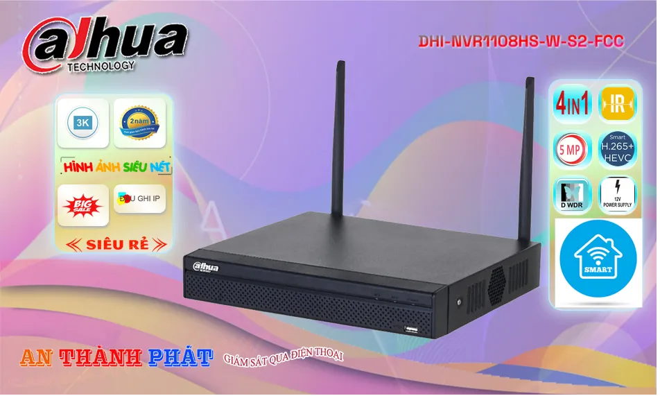 Đầu Ghi Dahua DHI-NVR1108HS-W-S2-FCC Đầu Ghi Dahua DHI-NVR1108HS-W-S2-FCC