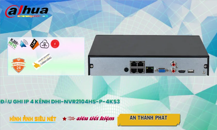 Đầu Ghi DHI-NVR2104HS-P-4KS3 Chức Năng Cao Cấp Đầu Ghi DHI-NVR2104HS-P-4KS3 Chức Năng Cao Cấp