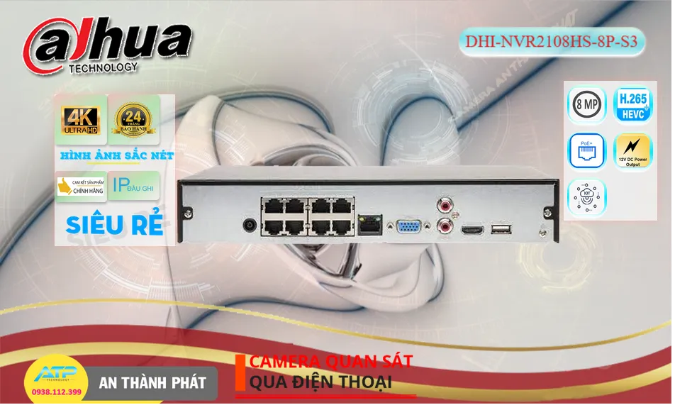 DHI-NVR2108HS-8P-S3 Hình Ảnh Đẹp Dahua ❂