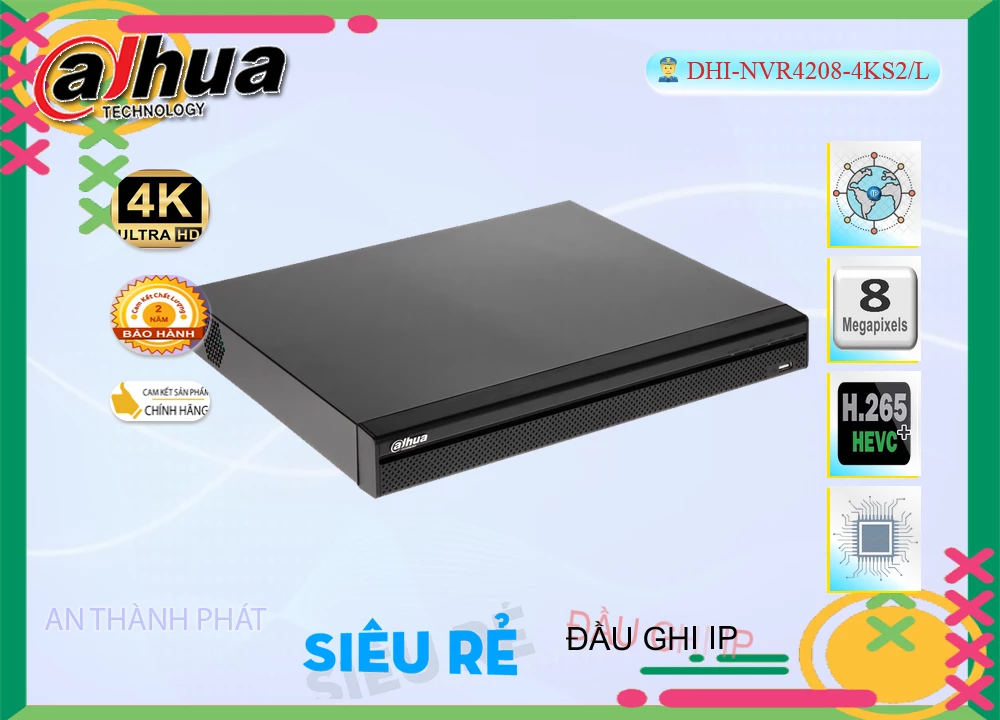 DHI-NVR4208-4KS2/L Đầu Thu Dahua DHI-NVR4208-4KS2/L Đầu Thu Dahua