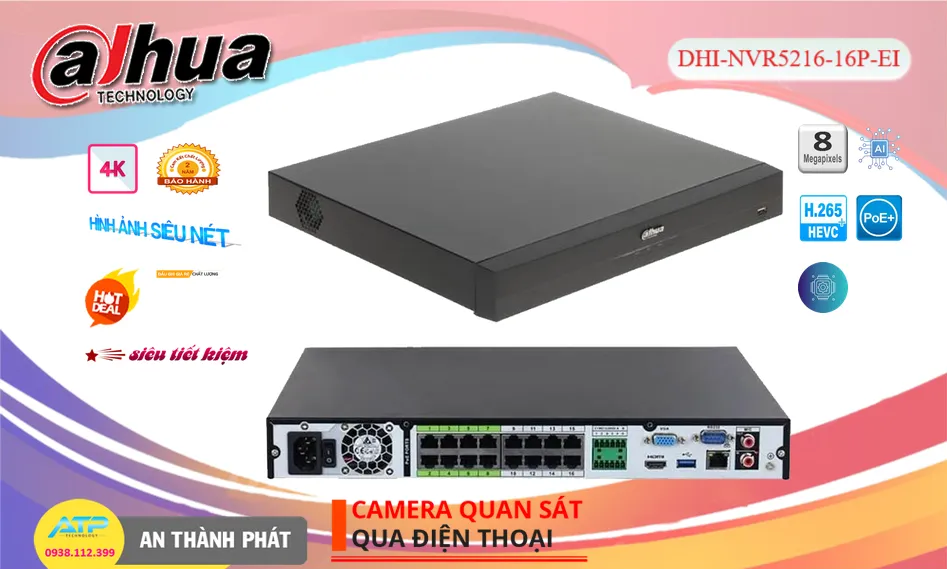DHI-NVR5216-16P-EI Đầu ghi Camera Dahua Công Nghệ Mới