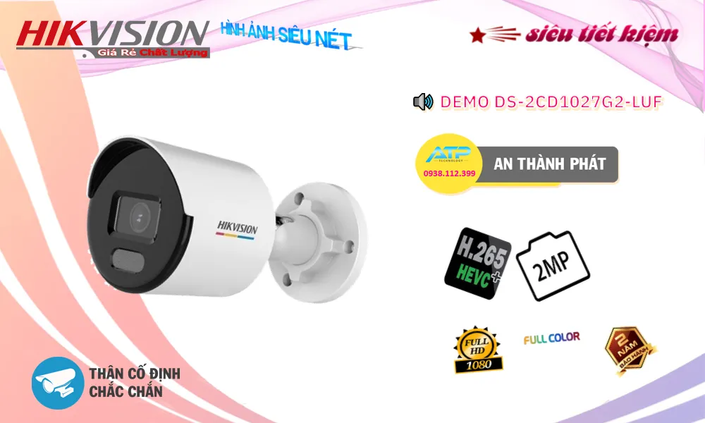 Camera DS-2CD1027G2-LUF Giá rẻ Camera DS-2CD1027G2-LUF Giá rẻ