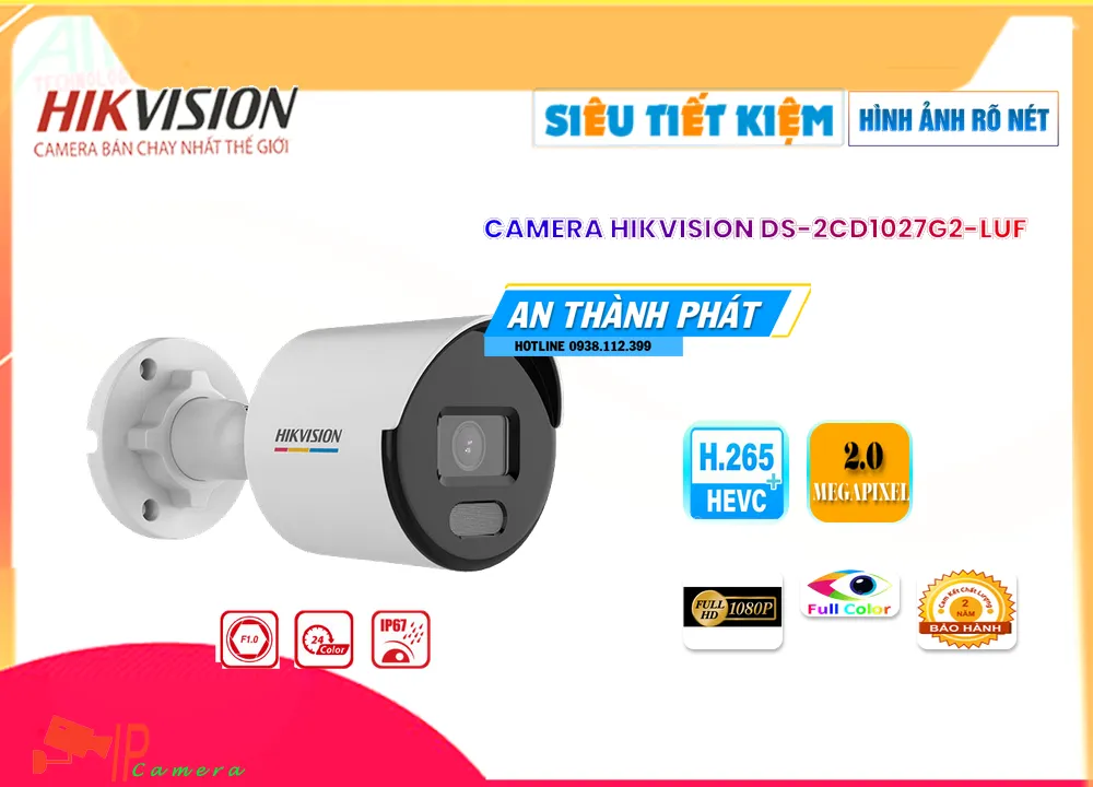 Camera DS-2CD1027G2-LUF Giá rẻ Camera DS-2CD1027G2-LUF Giá rẻ