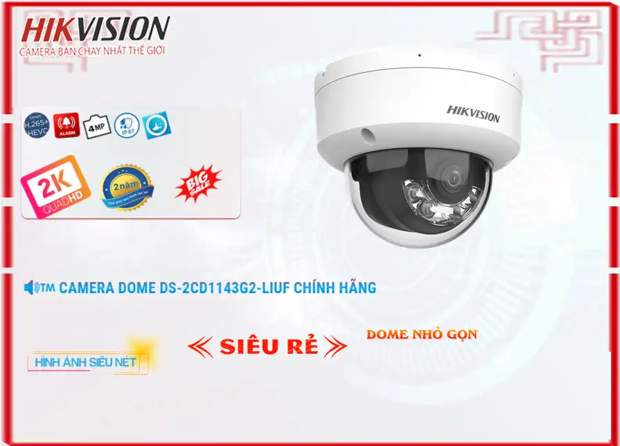 Hikvision DS-2CD1143G2-LIUF Sắc Nét Hikvision DS-2CD1143G2-LIUF Sắc Nét