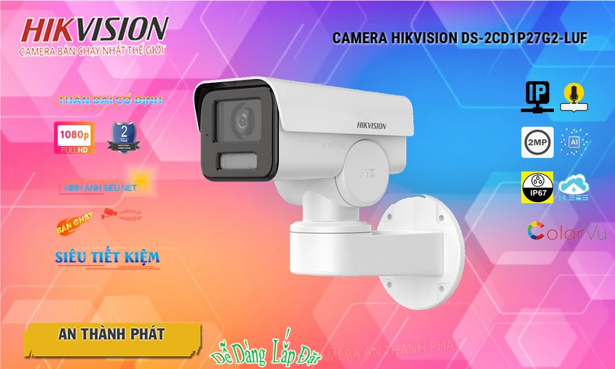 Camera DS-2CD1P27G2-LUF Hikvision đang khuyến mãi Camera DS-2CD1P27G2-LUF Hikvision đang khuyến mãi
