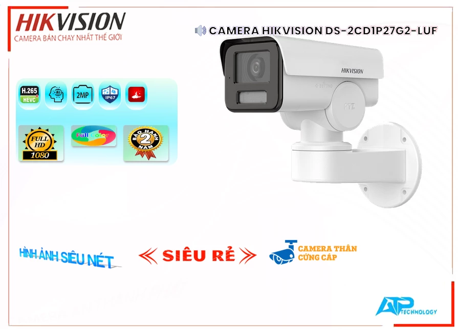 Camera DS-2CD1P27G2-LUF Hikvision đang khuyến mãi Camera DS-2CD1P27G2-LUF Hikvision đang khuyến mãi