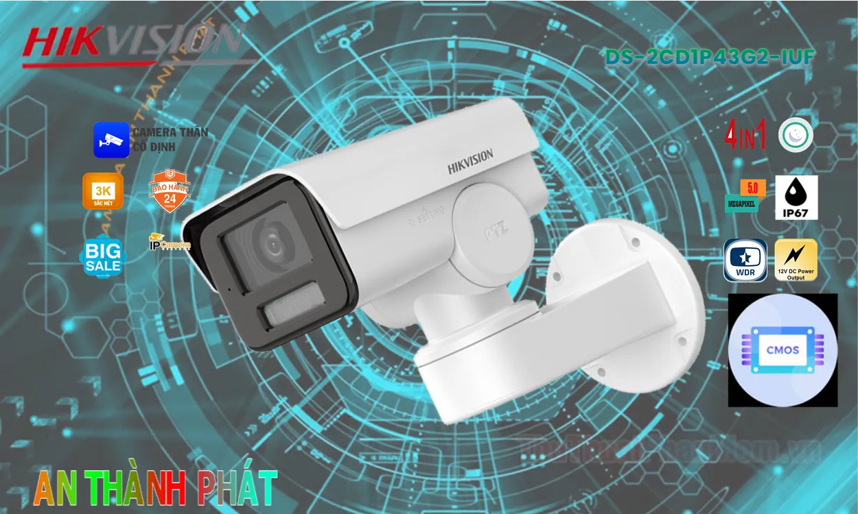 Camera Hikvision Thiết kế Đẹp DS-2CD1P43G2-IUF