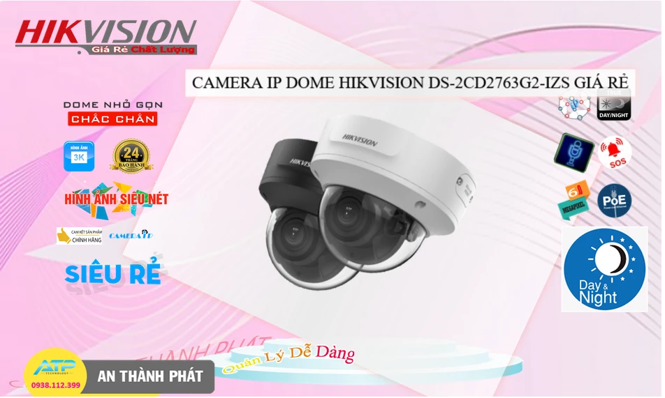 ✓ DS-2CD2763G2-IZS Camera Chính Hãng Hikvision ✓ DS-2CD2763G2-IZS Camera Chính Hãng Hikvision