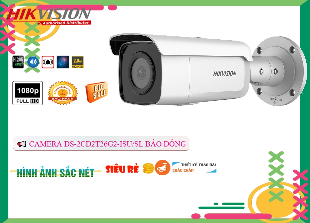 Camera Hikvision DS-2CD2T26G2-ISU/SL,DS-2CD2T26G2-ISU-SL Đang giảm giá, Thiết Bị Camera DS-2CD2T26G2-ISU-SL Giá rẻ nhất,DS-2CD2T26G2-ISU-SL Cấp Nguồ Qua Dây Mạng  Giá rẻ nhất,DS-2CD2T26G2-ISU-SL Giá Khuyến Mãi,Nhà Phân Phối DS-2CD2T26G2-ISU-SL FULL HD 1080P 2.0 megapixel ,Điểm bán DS-2CD2T26G2-ISU-SL,DS-2CD2T26G2-ISU-SL Đang giảm giá,DS-2CD2T26G2-ISU-SL Giá rẻ nhất