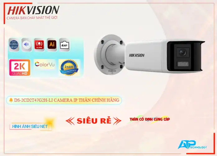 Camera Hikvision <b>DS-2CD2T47G2H-LI</b>