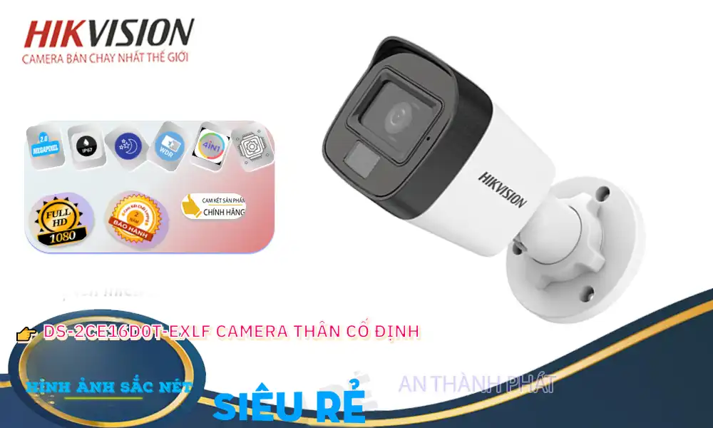 DS-2CE16D0T-EXLF Camera Hikvision Đang giảm giá DS-2CE16D0T-EXLF Camera Hikvision Đang giảm giá