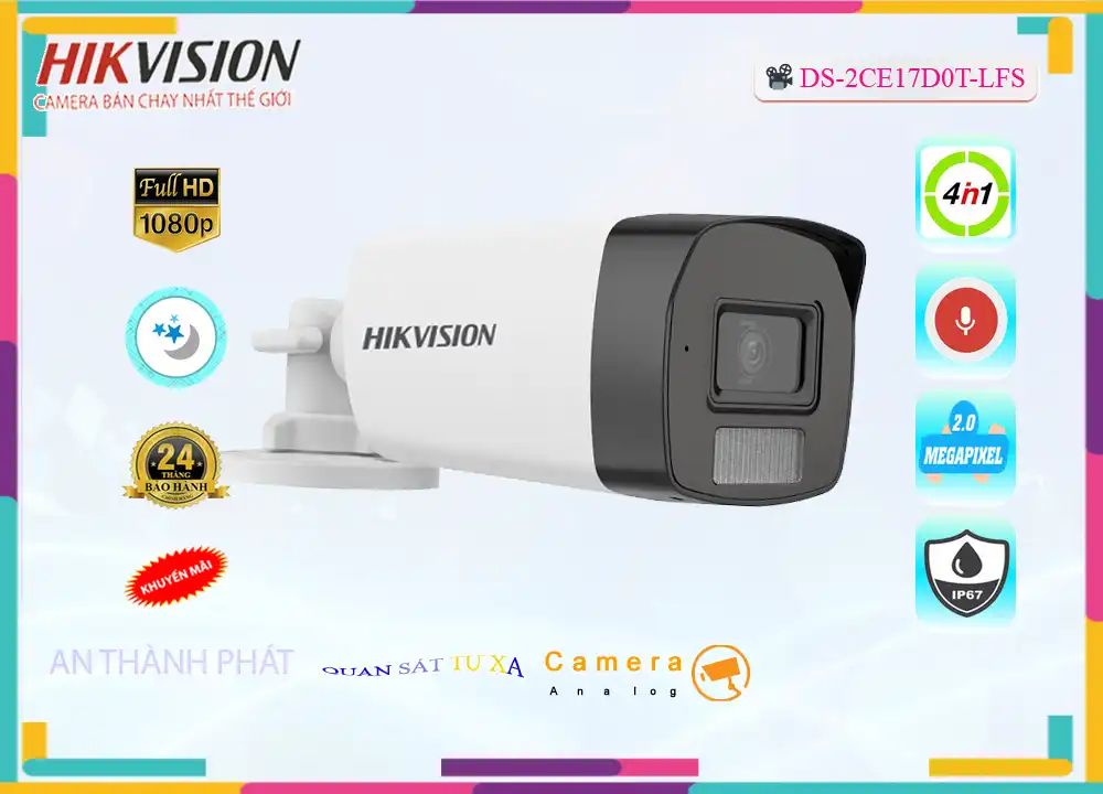 Camera DS-2CE17D0T-LFS Hikvision Thiết kế Đẹp ❂