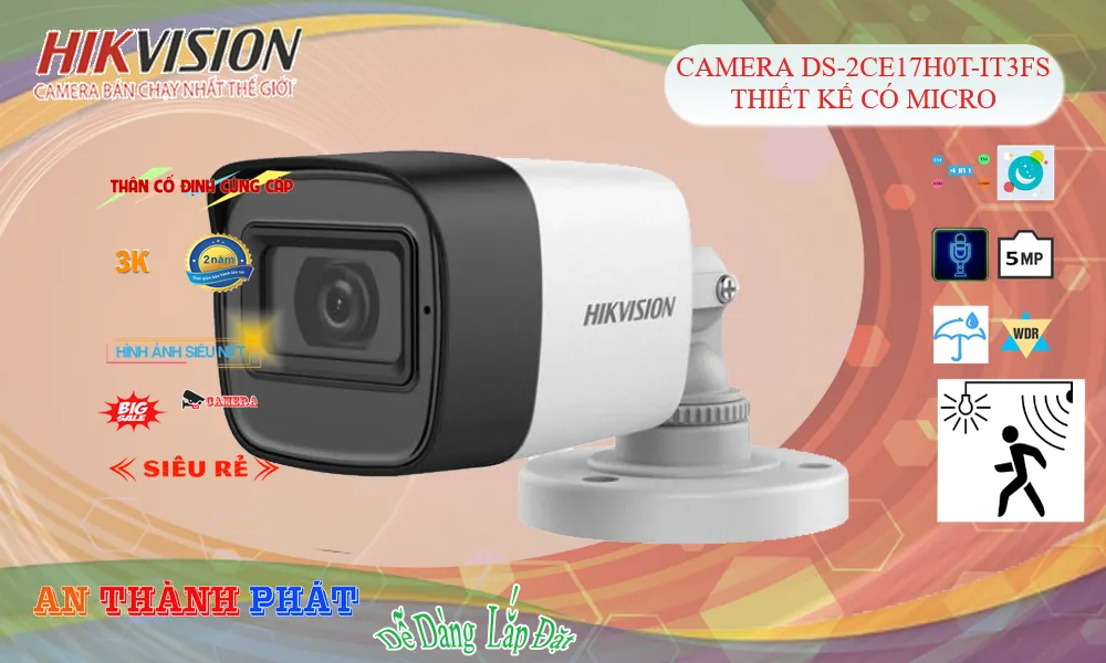 Camera Hikvision DS-2CE17H0T-IT3FS Tiết Kiệm