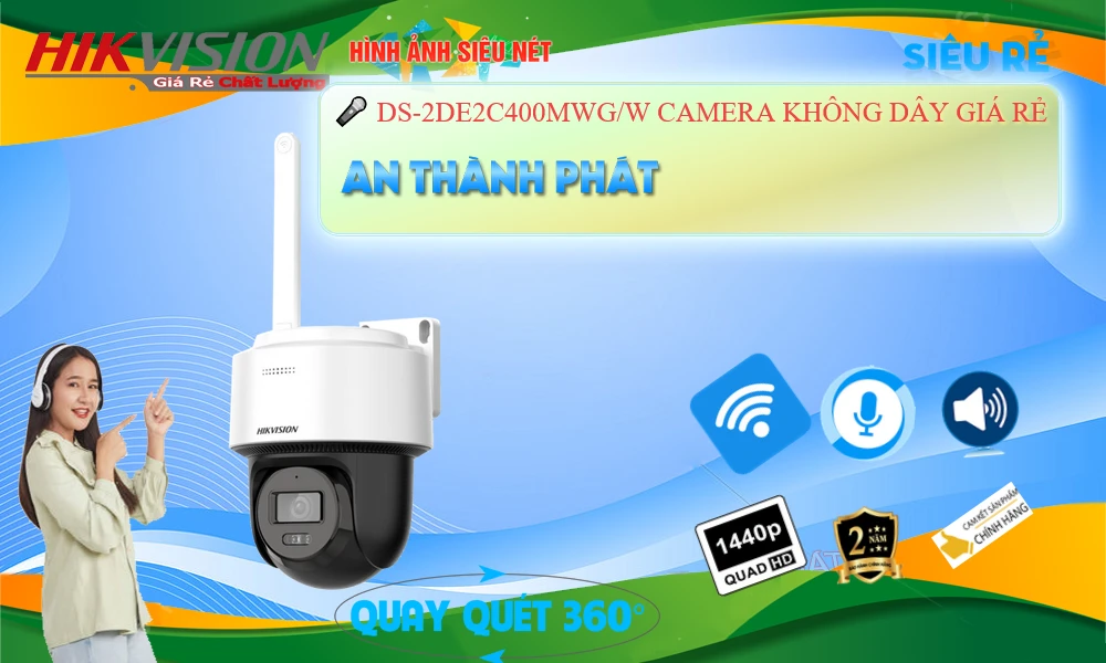 DS-2DE2C400MWG/W Camera Không Dây Chất Lượng Hikvision