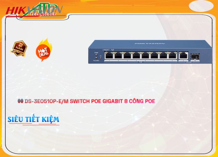 Switch chuyển đổi mạng DS-3E0510P-E/M Switch chuyển đổi mạng DS-3E0510P-E/M