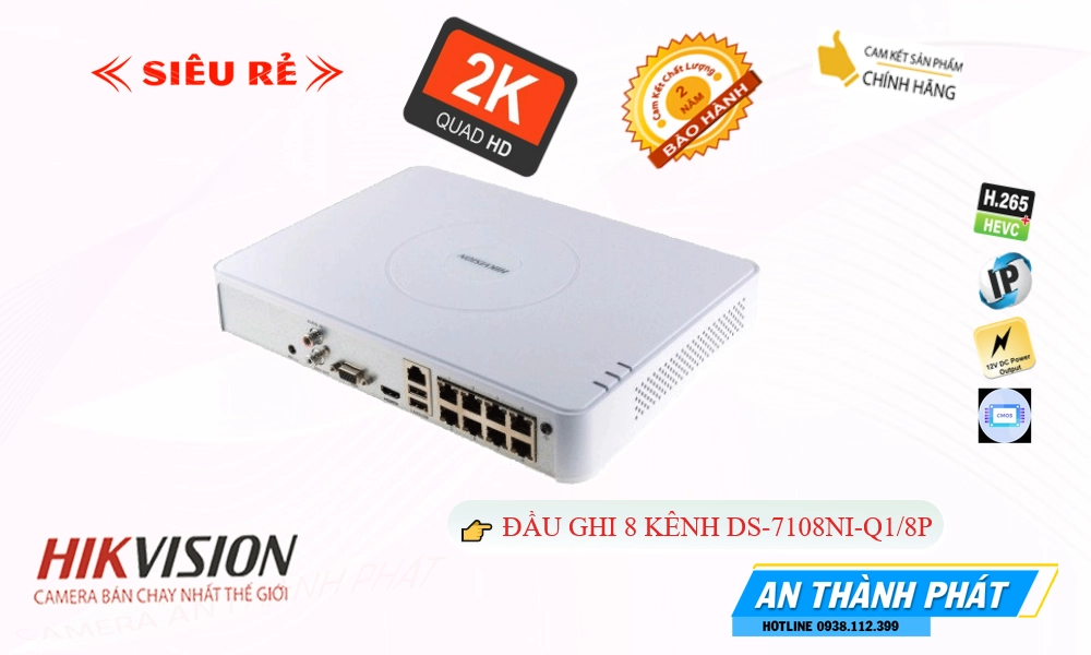 DS-7108NI-Q1/8P Đầu Ghi Hikvision DS-7108NI-Q1/8P Đầu Ghi Hikvision