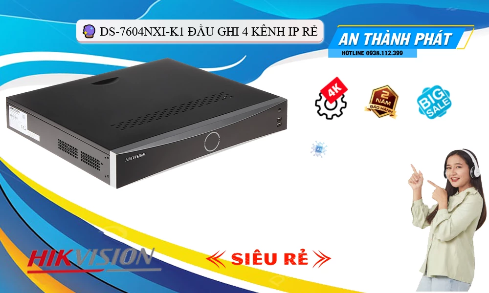 DS-7604NXI-K1Thiết Bị Ghi Hình Chất Lượng Hikvision DS-7604NXI-K1Thiết Bị Ghi Hình Chất Lượng Hikvision