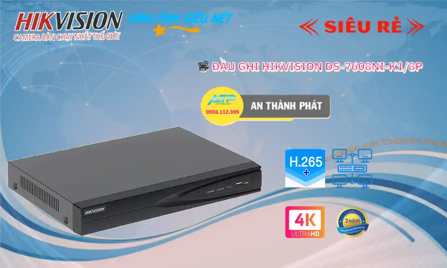 Đầu Thu Hikvision DS-7608NI-K1/8P Đầu Thu Hikvision DS-7608NI-K1/8P