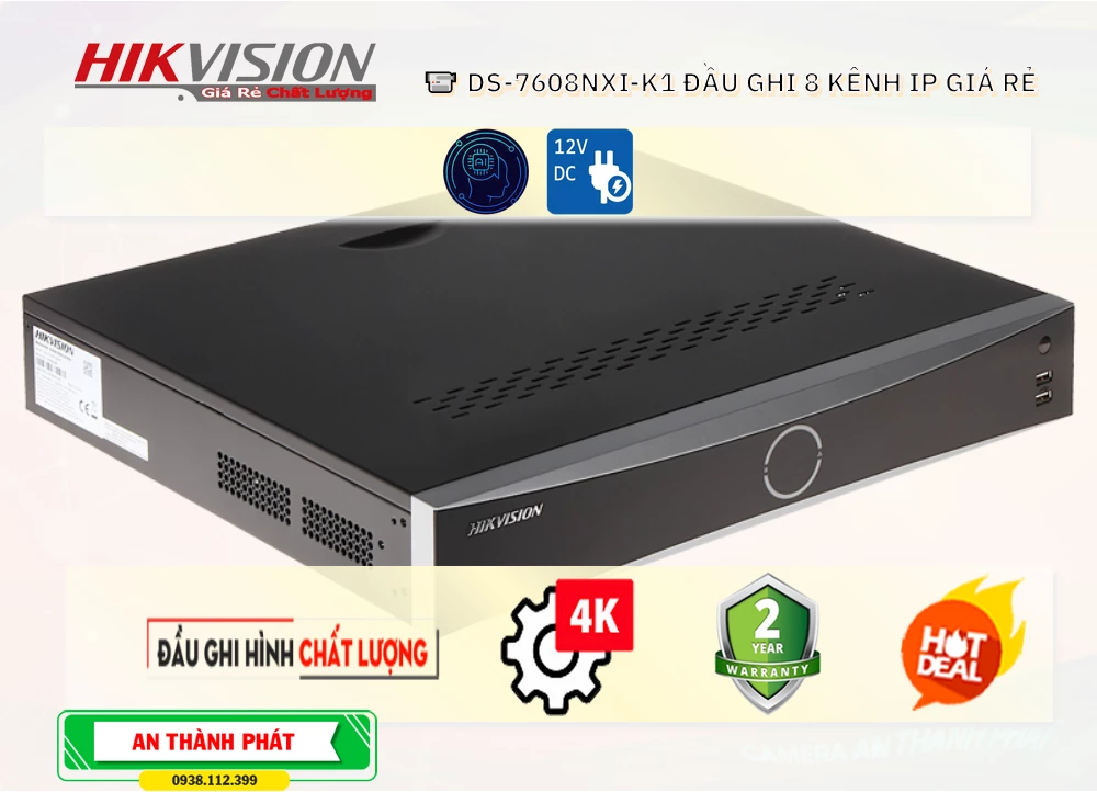 Đầu Ghi Camera DS-7608NXI-K1 Hikvision Chất Lượng Đầu Ghi Camera DS-7608NXI-K1 Hikvision Chất Lượng
