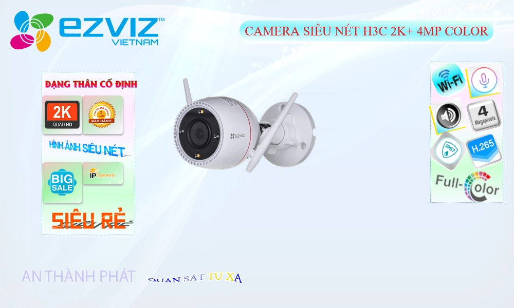Camera Wifi Wifi Ezviz H3C 2K+ 4MP Color Mẫu Đẹp Camera Wifi Wifi Ezviz H3C 2K+ 4MP Color Mẫu Đẹp