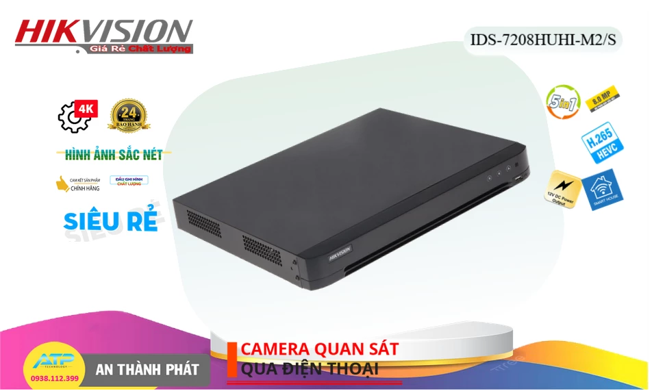 Đầu Thu KTS Hikvision IDS-7208HUHI-M2/S Công Nghệ Mới Đầu Thu KTS Hikvision IDS-7208HUHI-M2/S Công Nghệ Mới