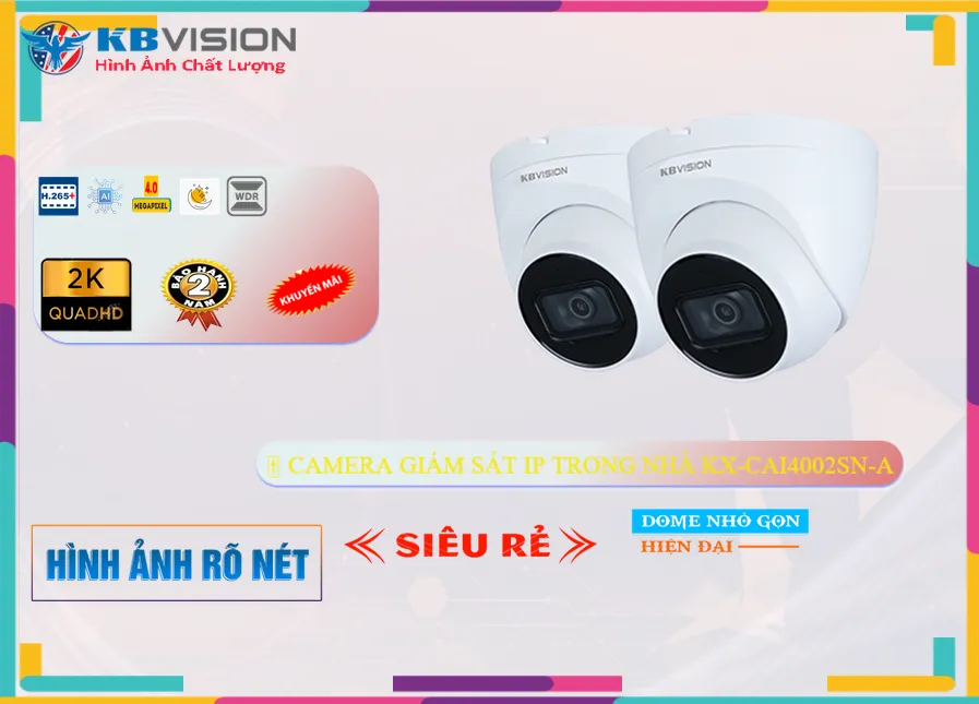 KX-CAi4002SN-A Camera Ip POE sắc nét KBvision Chức Năng Cao Cấp KX-CAi4002SN-A Camera Ip POE sắc nét KBvision Chức Năng Cao Cấp