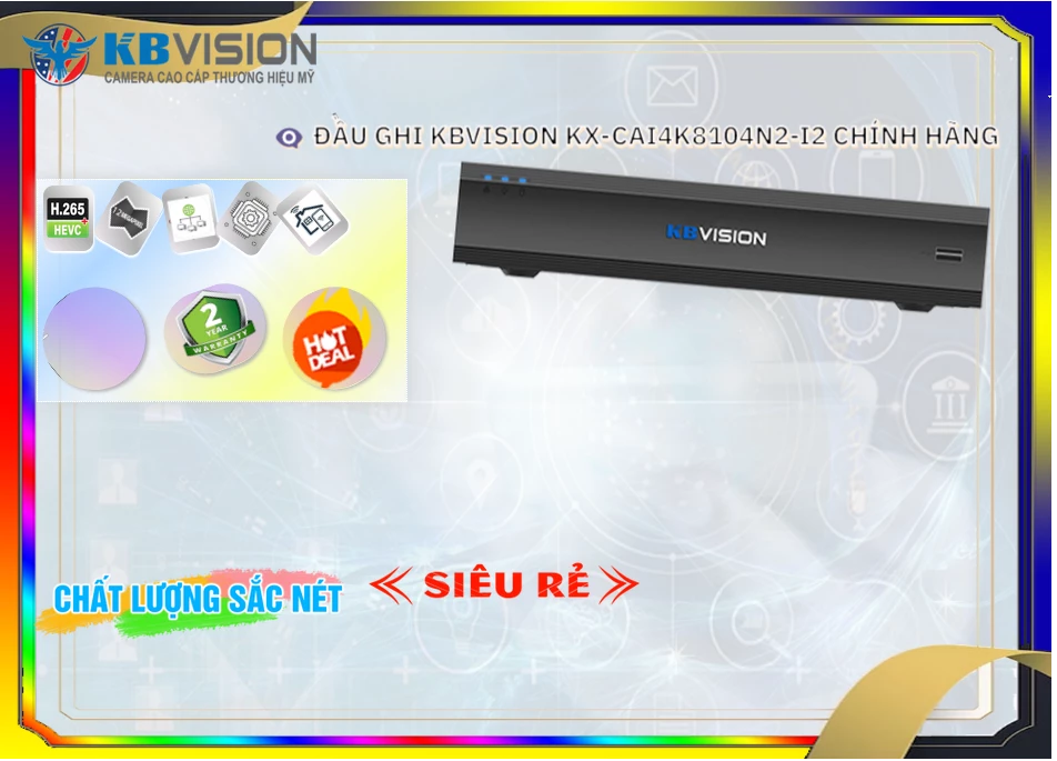 ✪ KX-CAi4K8104N2-I2 Đầu Ghi Hình Giá rẻ ✪ KX-CAi4K8104N2-I2 Đầu Ghi Hình Giá rẻ