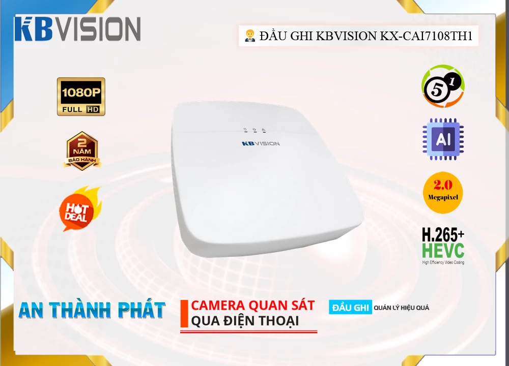KX-CAi7108TH1 Đầu Thu KBvision KX-CAi7108TH1 Đầu Thu KBvision