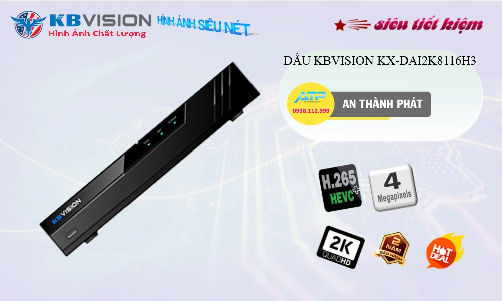 KX-DAi2K8116H3 Đầu Thu KBvision