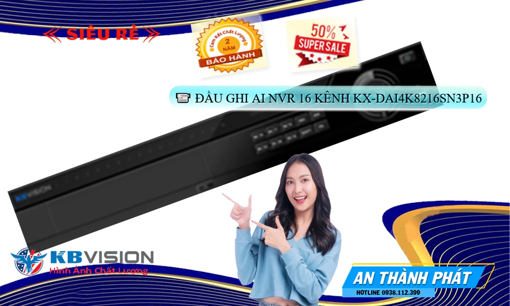 Đầu Ghi Camera KX-DAi4K8216SN3P16 KBvision Chất Lượng
