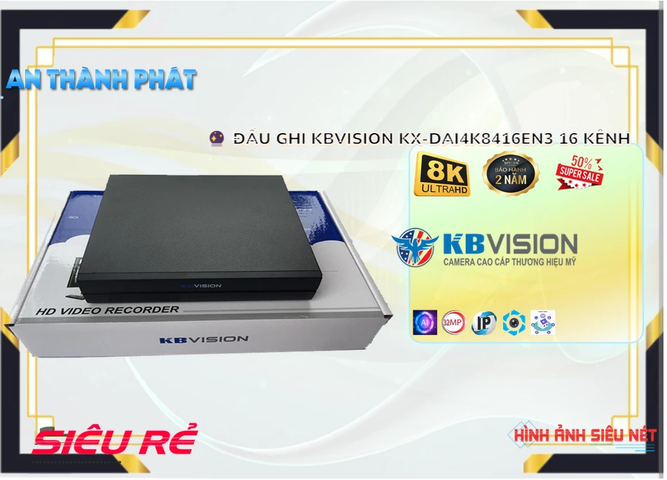 KX-DAi4K8416EN3 Đầu Thu KBvision KX-DAi4K8416EN3 Đầu Thu KBvision